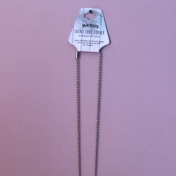 Pink and Turquoise St. Christopher of Travel Necklace - Picture 4 of 4